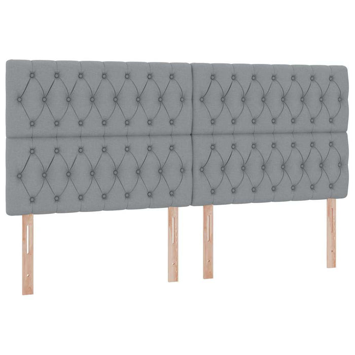 Pat cu lumini cu bandă LED Gri deschis 200 x 200 cm țesătură - WALTI WALTI