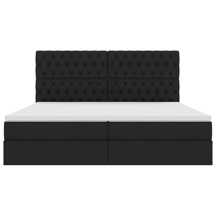 Pat cu lumini cu bandă LED Negru 200 x 200 cm țesătură - WALTI WALTI