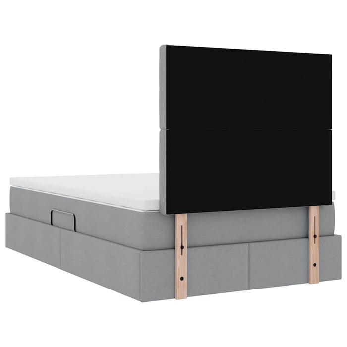 Pat cu lumini cu bandă LED Gri deschis 120 x 200 cm țesătură - WALTI WALTI