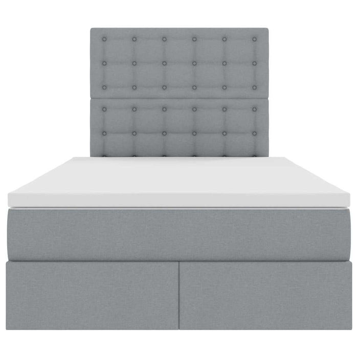Pat cu lumini cu bandă LED Gri deschis 120 x 200 cm țesătură - WALTI WALTI