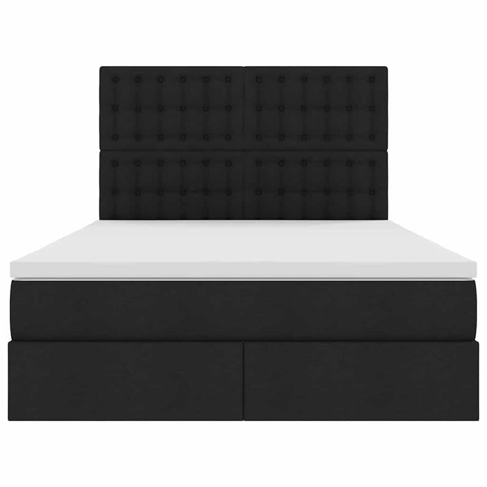 Pat cu lumini cu bandă LED Negru 140 x 190 cm țesătură - WALTI WALTI