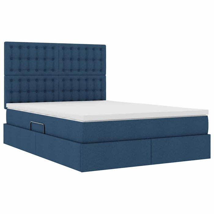 Pat cu saltea și LED cu saltea albastru 140 x 190 cm Poliester - WALTI WALTI