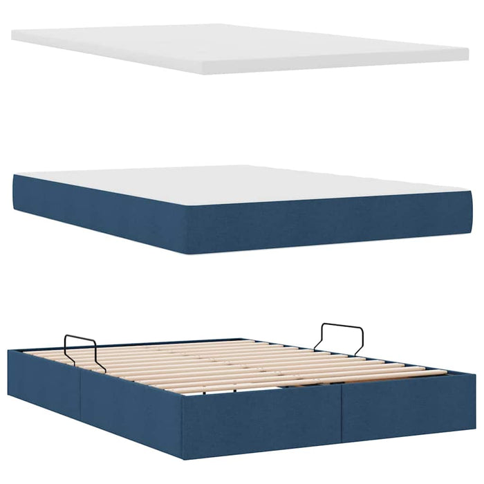 Pat cu saltea și LED cu saltea albastru 140 x 190 cm Poliester - WALTI WALTI