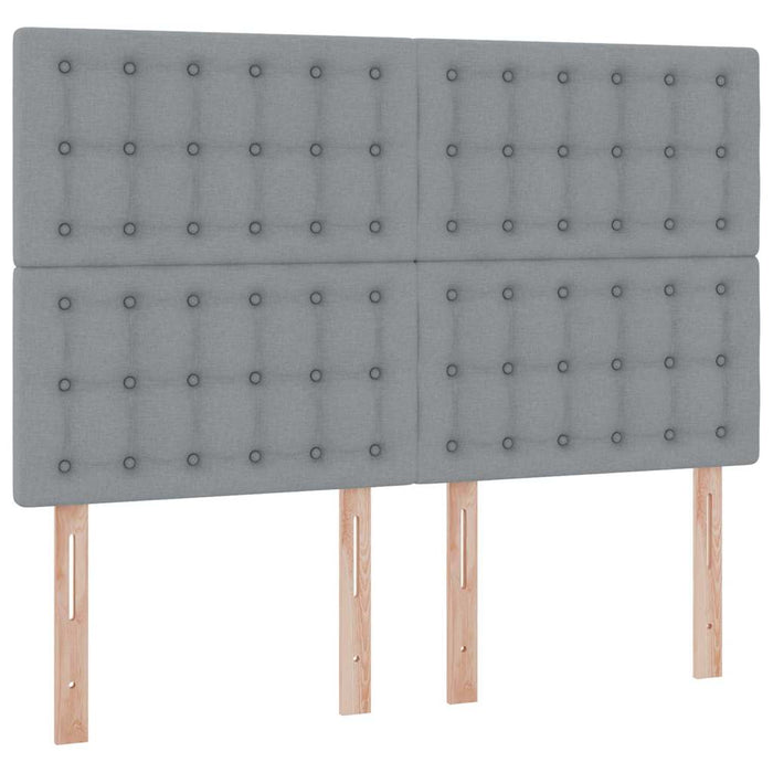 Pat cu lumini cu bandă LED Gri deschis 140 x 200 cm țesătură - WALTI WALTI