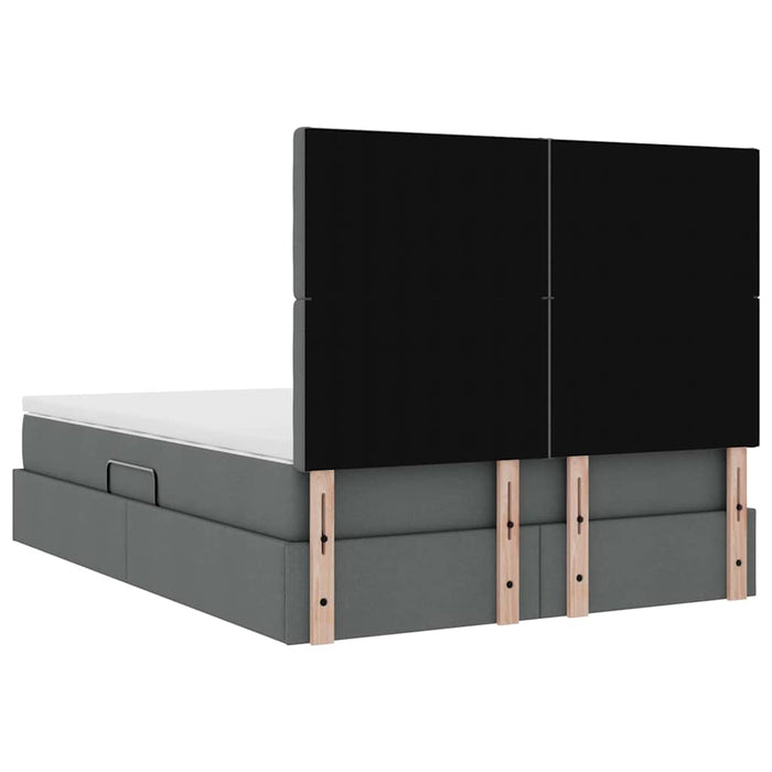 Pat cu lumini cu bandă LED Gri închis 140 x 200 cm țesătură - WALTI WALTI