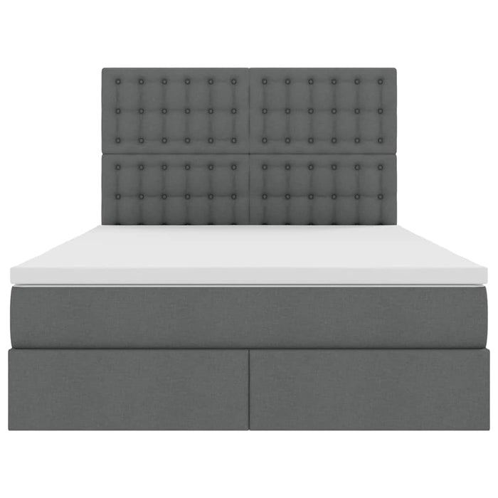 Pat cu lumini cu bandă LED Gri închis 140 x 200 cm țesătură - WALTI WALTI
