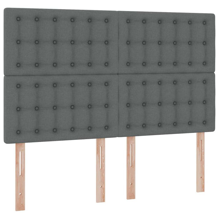 Pat cu lumini cu bandă LED Gri închis 140 x 200 cm țesătură - WALTI WALTI
