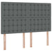 Pat cu lumini cu bandă LED Gri închis 140 x 200 cm țesătură - WALTI WALTI