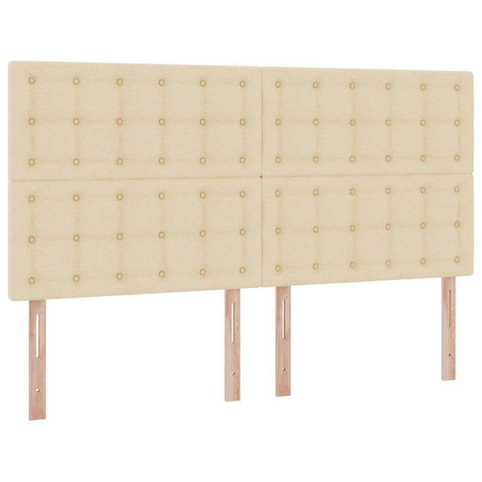 Pat cu lumini cu bandă LED Creme 160 x 200 cm țesătură - WALTI WALTI
