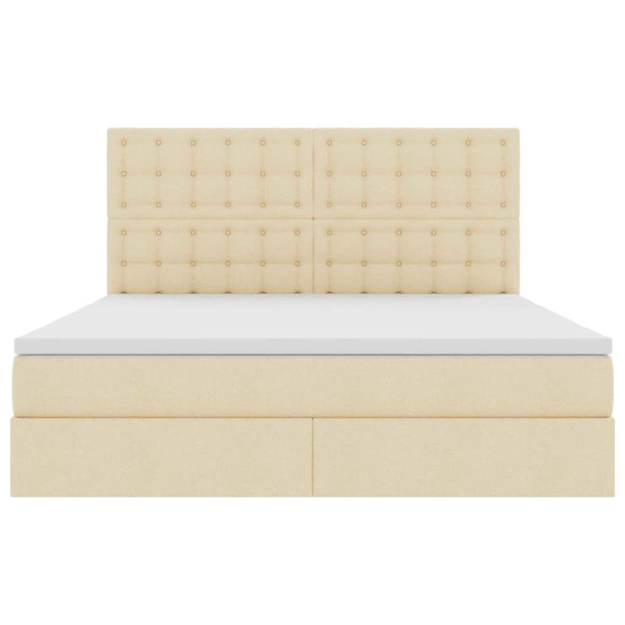 Pat cu lumini cu bandă LED Creme 180 x 200 cm țesătură - WALTI WALTI