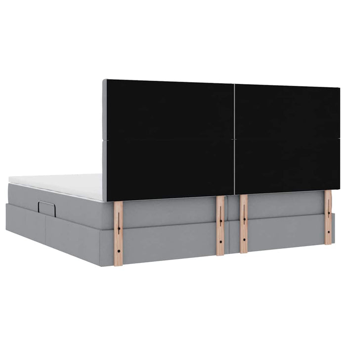 Pat cu lumini cu bandă LED Gri deschis 200 x 200 cm țesătură - WALTI WALTI