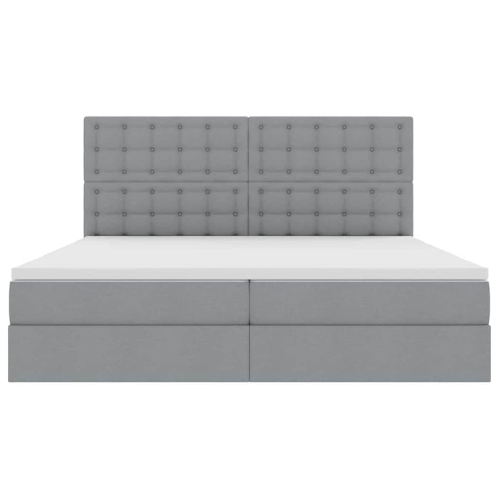 Pat cu lumini cu bandă LED Gri deschis 200 x 200 cm țesătură - WALTI WALTI