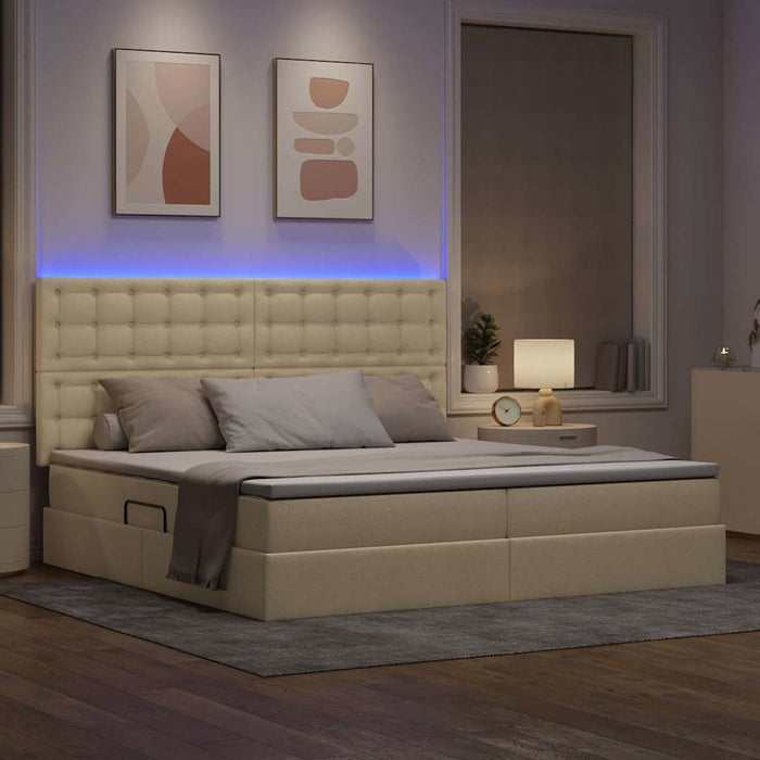 Pat cu saltea și LED cu saltea Creme 200 x 200 cm Poliester - WALTI WALTI