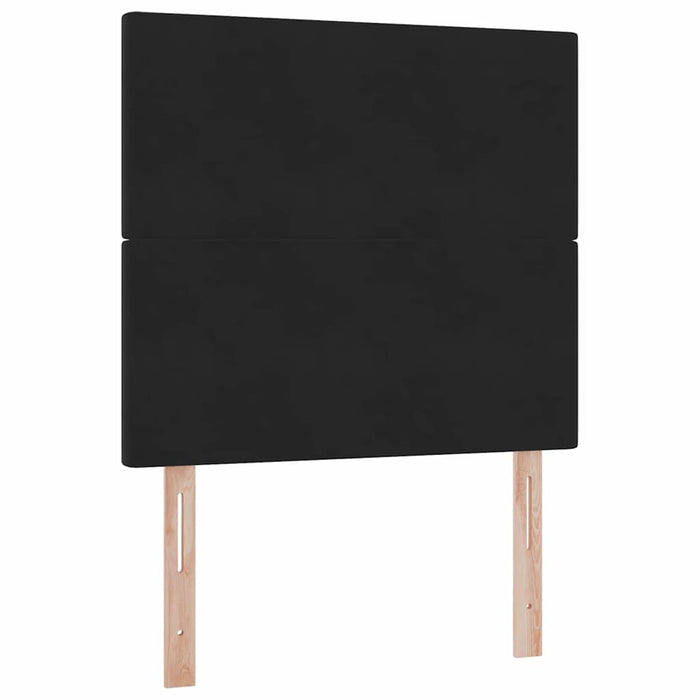 Pat cu saltea și LED cu saltea cu led Negru 90 x 190 cm Catifea - WALTI WALTI