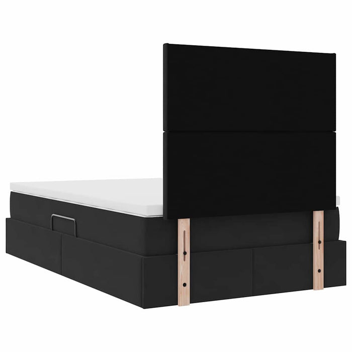 Pat cu lumini cu bandă LED Negru 120 x 200 cm Catifea - WALTI WALTI