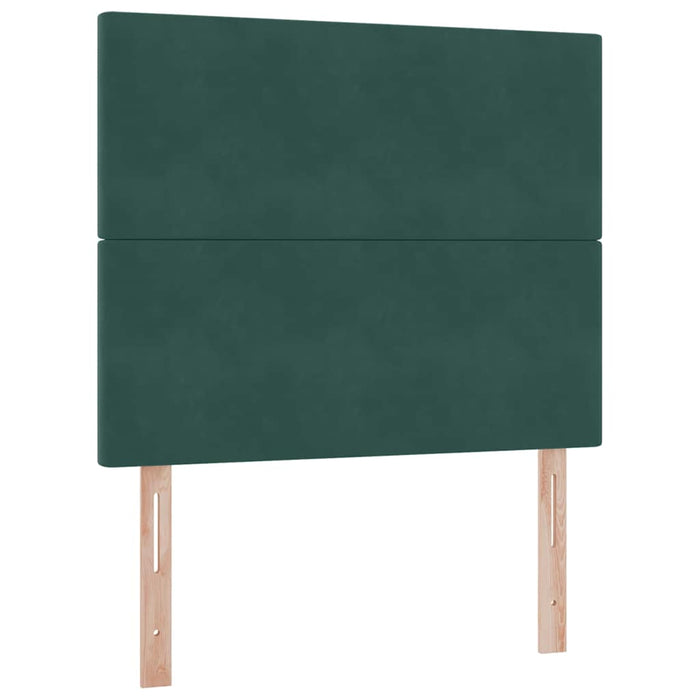 Pat cu LED și saltea Verde închis 120 x 200 cm Catifea WALTI