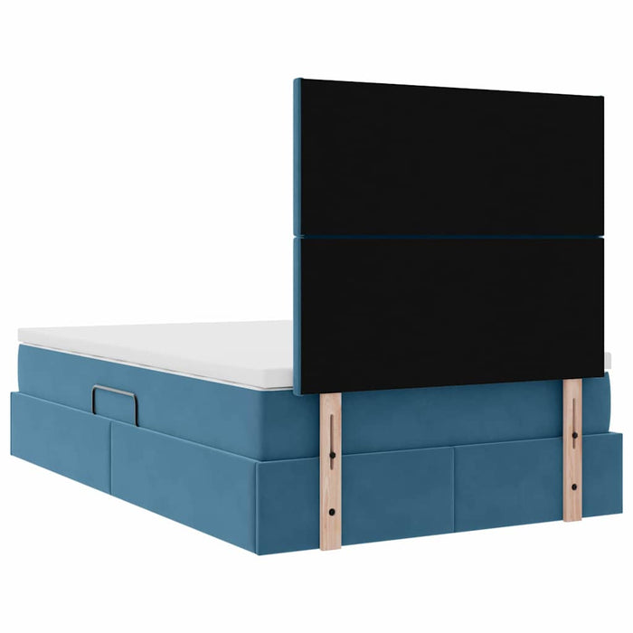 Pat cu lumini cu bandă LED Albastru închis 120 x 200 cm Catifea - WALTI WALTI