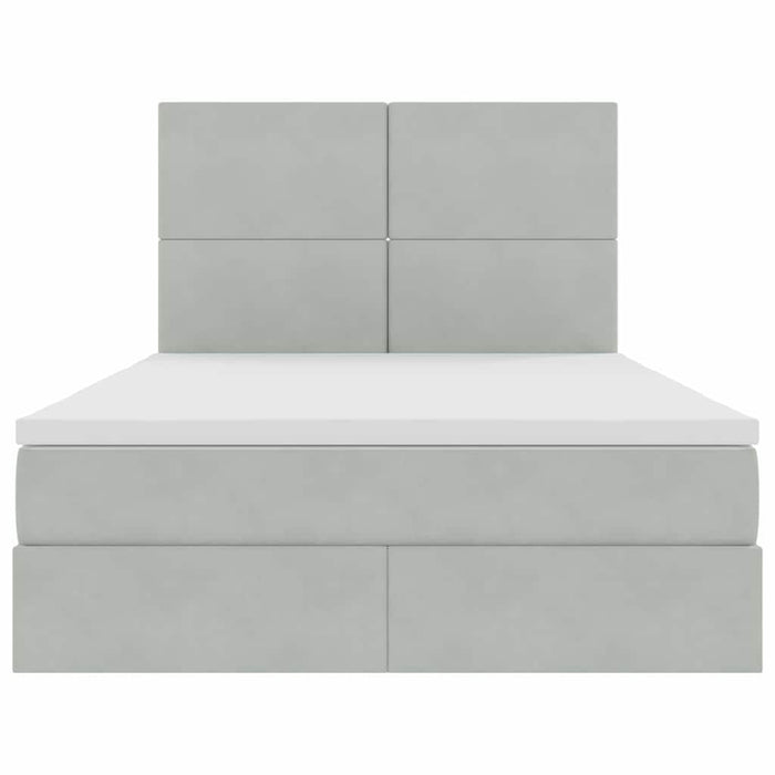 Pat cu lumini cu bandă LED Gri deschis 140 x 190 cm Catifea - WALTI WALTI