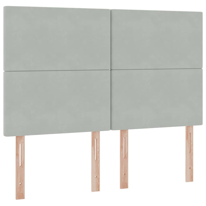 Pat cu lumini cu bandă LED Gri deschis 140 x 190 cm Catifea - WALTI WALTI