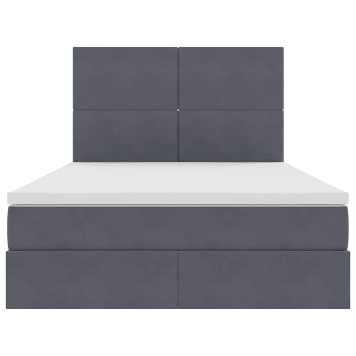 Pat cu lumini cu bandă LED Gri închis 140 x 190 cm Catifea - WALTI WALTI