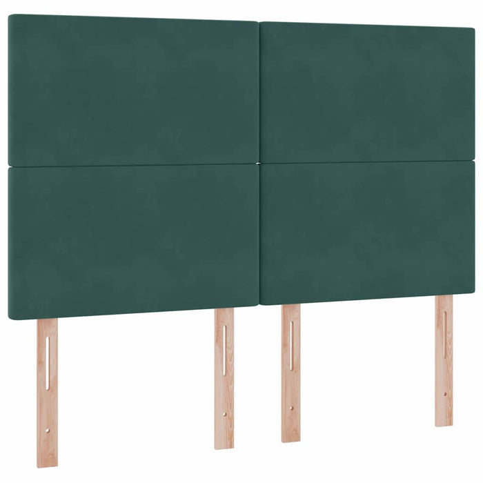 Pat cu lumini cu bandă LED Verde închis 140 x 190 cm Catifea - WALTI WALTI
