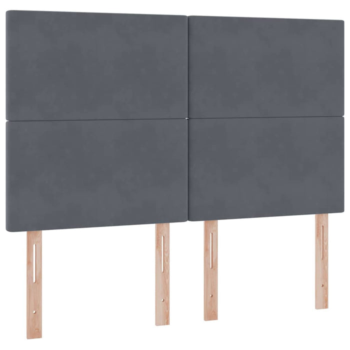 Pat cu lumini cu bandă LED Gri închis 140 x 200 cm Catifea - WALTI WALTI