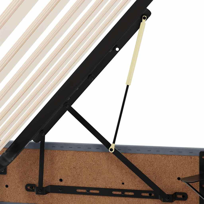 Pat cu lumini cu bandă LED Gri închis 160 x 200 cm Catifea - WALTI WALTI