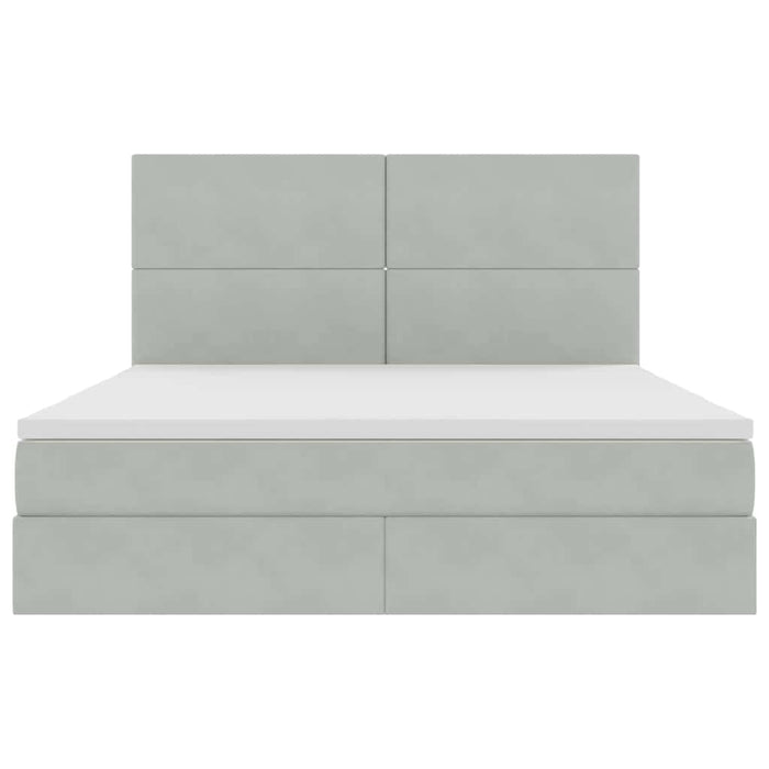 Pat cu lumini cu bandă LED Gri deschis 180 x 200 cm Catifea - WALTI WALTI