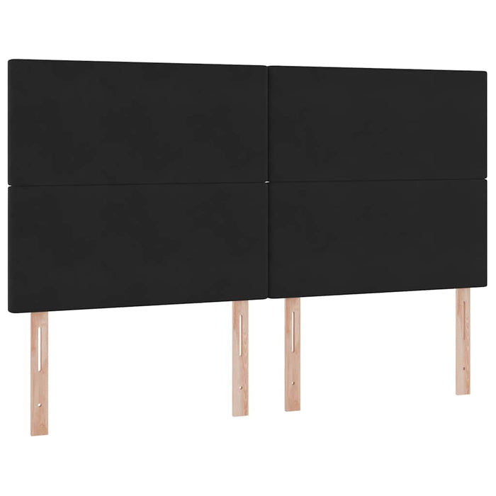 Pat cu lumini cu bandă LED Negru 180 x 200 cm Catifea - WALTI WALTI
