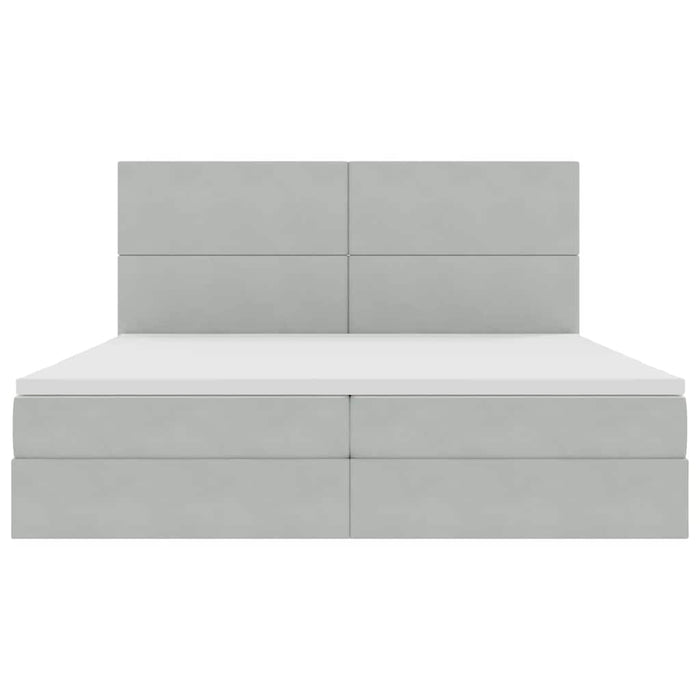 Pat cu lumini cu bandă LED Gri deschis 200 x 200 cm Catifea - WALTI WALTI