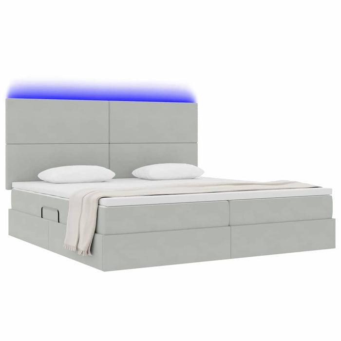 Pat cu lumini cu bandă LED Gri deschis 200 x 200 cm Catifea - WALTI WALTI