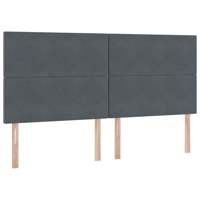Pat cu lumini cu bandă LED Gri închis 200 x 200 cm Catifea - WALTI WALTI