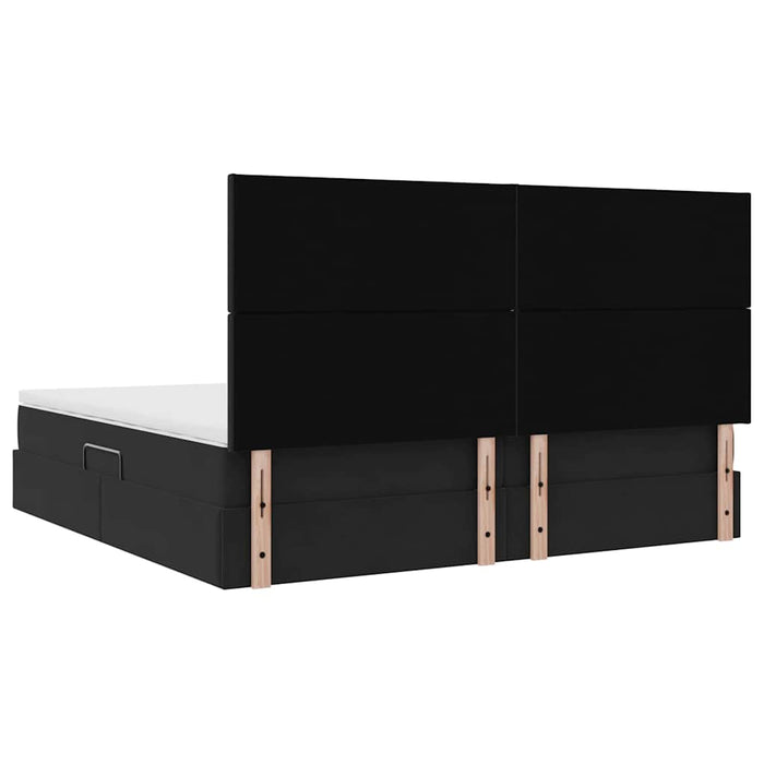 Pat cu lumini cu bandă LED Negru 200 x 200 cm Catifea - WALTI WALTI