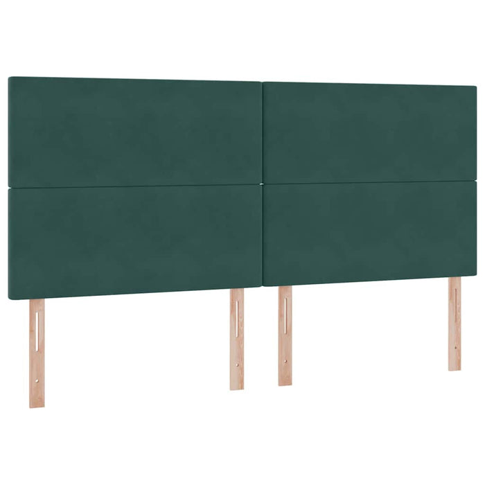 Pat cu saltea și LED cu led Verde închis 200 x 200 cm Catifea - WALTI WALTI