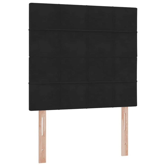 Pat cu saltea și LED cu saltea cu led Negru 90 x 200 cm Catifea - WALTI WALTI