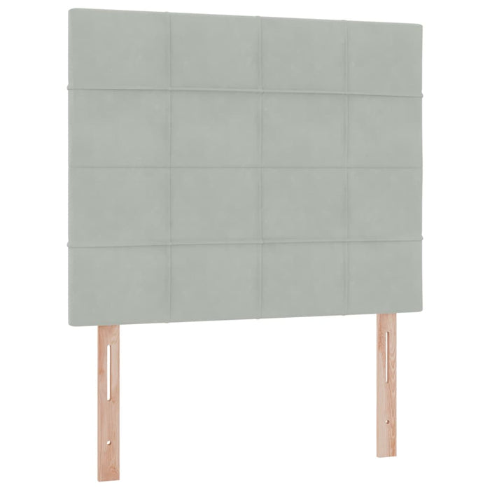 Pat cu lumini cu bandă LED Gri deschis 120 x 200 cm Catifea - WALTI WALTI