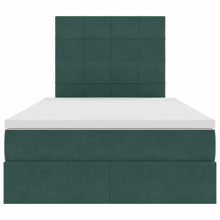 Pat cu LED și saltea Verde închis 120 x 200 cm Catifea WALTI