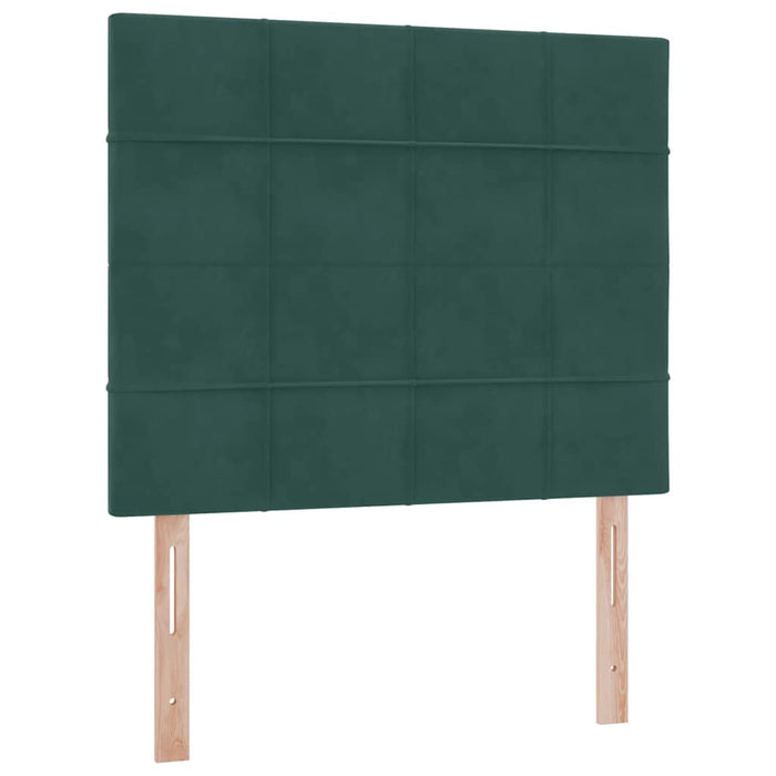 Pat cu LED și saltea Verde închis 120 x 200 cm Catifea WALTI