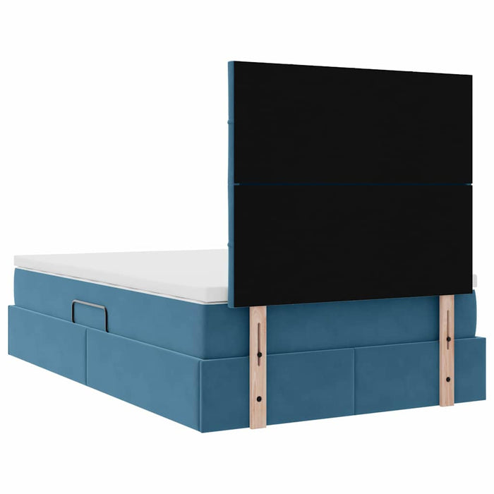 Pat cu lumini cu bandă LED Albastru închis 120 x 200 cm Catifea - WALTI WALTI