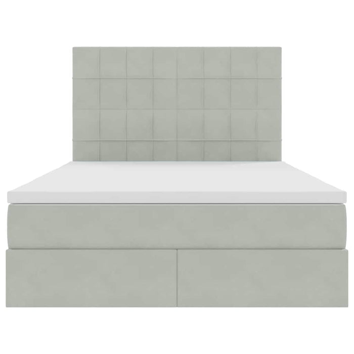 Pat cu lumini cu bandă LED Gri deschis 140 x 190 cm Catifea - WALTI WALTI