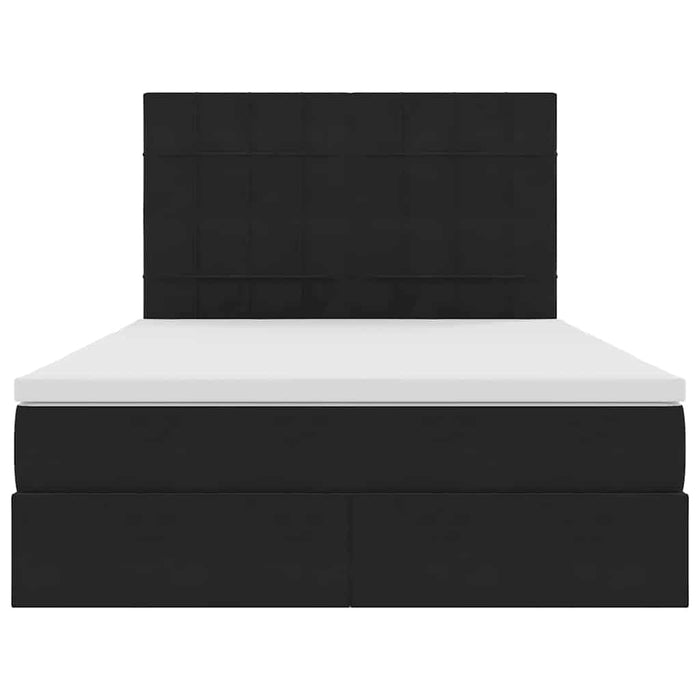 Pat cu lumini cu bandă LED Negru 140 x 190 cm Catifea - WALTI WALTI
