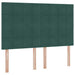 Pat cu lumini cu bandă LED Verde închis 140 x 190 cm Catifea - WALTI WALTI
