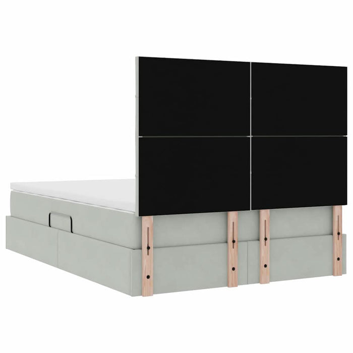 Pat cu lumini cu bandă LED Gri deschis 140 x 200 cm Catifea - WALTI WALTI