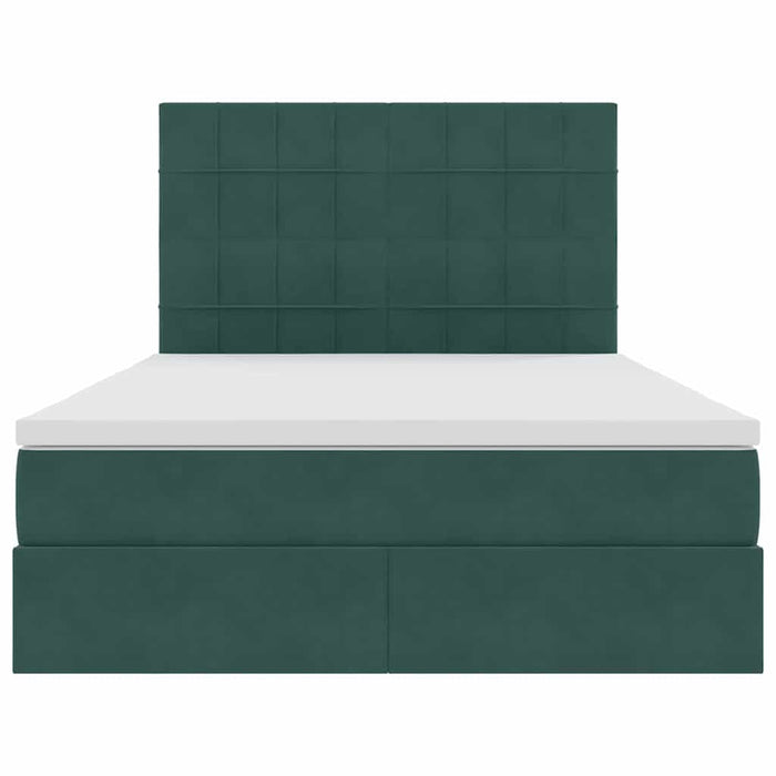 Pat cu lumini cu bandă LED Verde închis 140 x 200 cm Catifea - WALTI WALTI