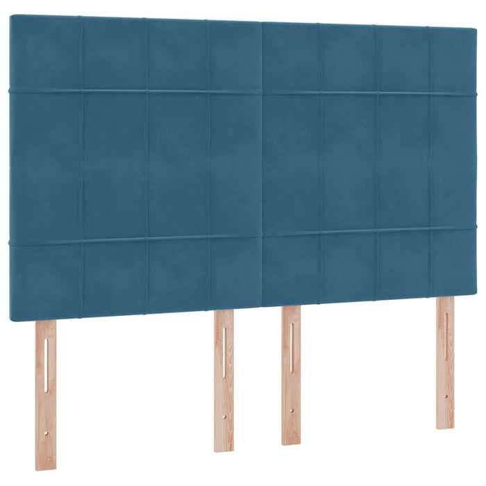 Pat cu lumini cu bandă LED Albastru închis 140 x 200 cm Catifea - WALTI WALTI