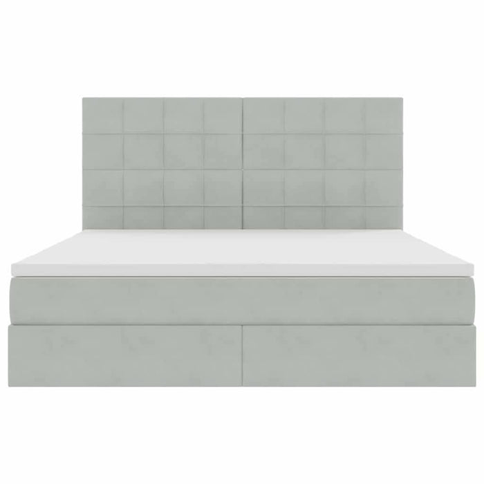 Pat cu lumini cu bandă LED Gri deschis 160 x 200 cm Catifea - WALTI WALTI
