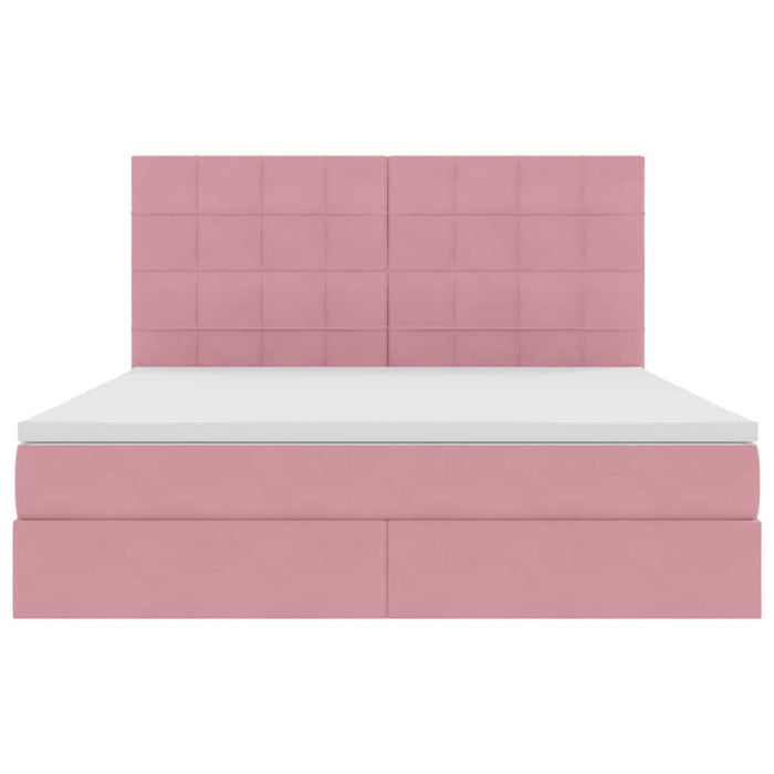 Pat cu saltea și LED cu saltea cu led Roz 160 x 200 cm Catifea - WALTI WALTI