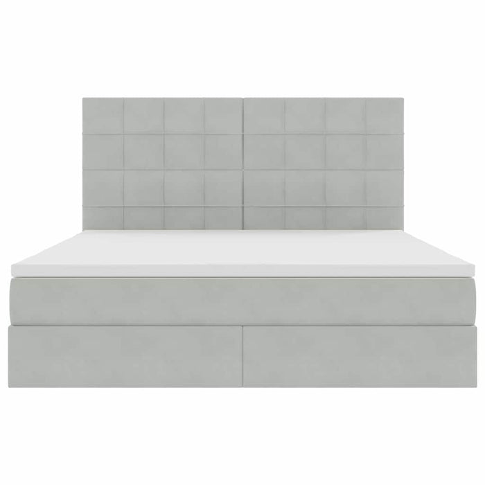 Pat cu lumini cu bandă LED Gri deschis 180 x 200 cm Catifea - WALTI WALTI