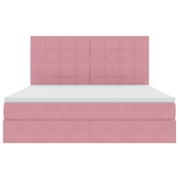 Pat cu lumini cu bandă LED Roz 180 x 200 cm Catifea - WALTI WALTI