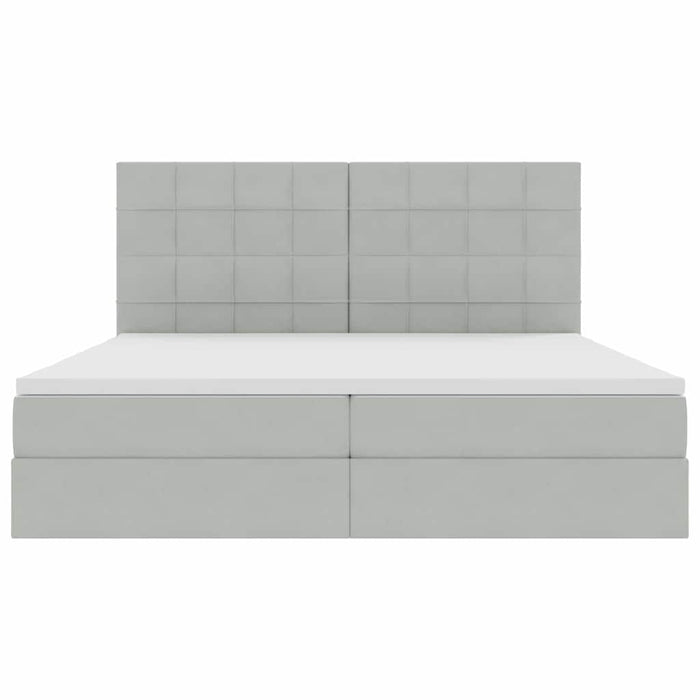 Pat cu saltea și LED cu saltea Gri deschis 200 x 200 cm Catifea - WALTI WALTI